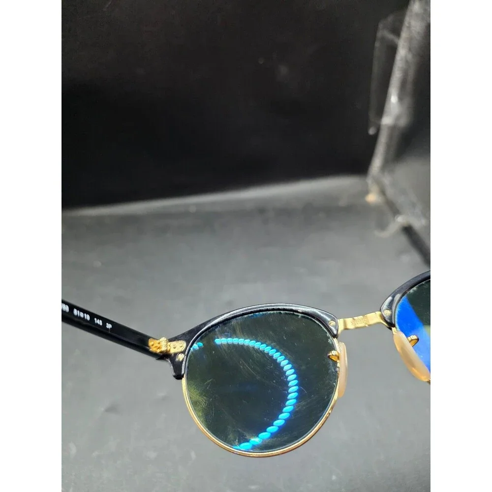 Ray-Ban RB4246 Clubmaster Classic Polarized Sunglasses 901/58 Black/Gold 51mm